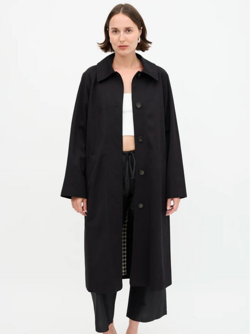 Sézane Clyde Trench Coat Black US size 14 (FR size 46)